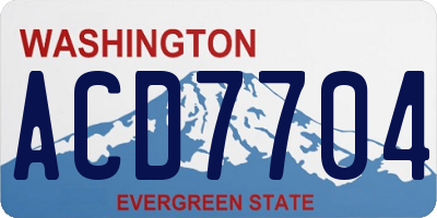 WA license plate ACD7704