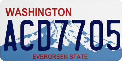WA license plate ACD7705