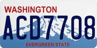 WA license plate ACD7708