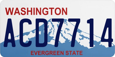 WA license plate ACD7714