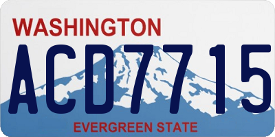 WA license plate ACD7715