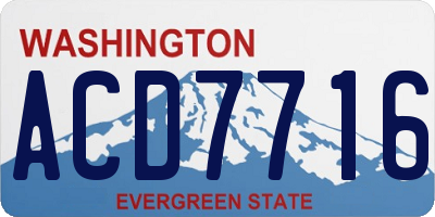 WA license plate ACD7716