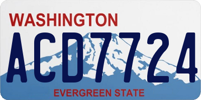 WA license plate ACD7724