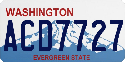 WA license plate ACD7727