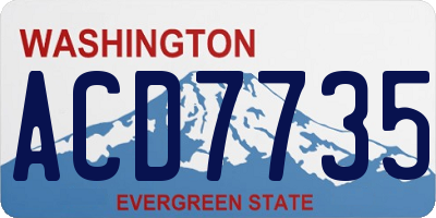 WA license plate ACD7735