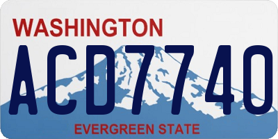 WA license plate ACD7740