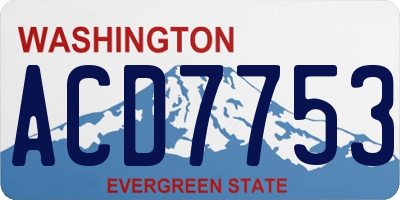 WA license plate ACD7753