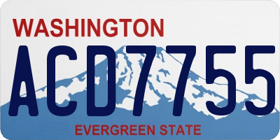 WA license plate ACD7755