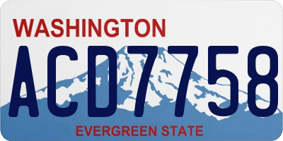 WA license plate ACD7758