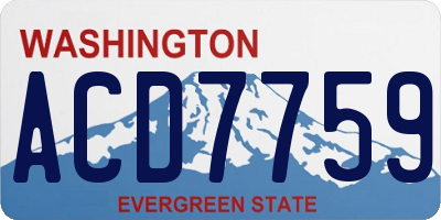 WA license plate ACD7759
