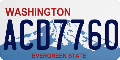 WA license plate ACD7760