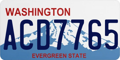 WA license plate ACD7765