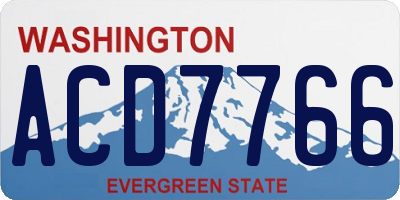 WA license plate ACD7766