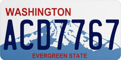 WA license plate ACD7767