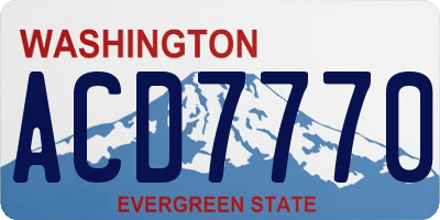 WA license plate ACD7770