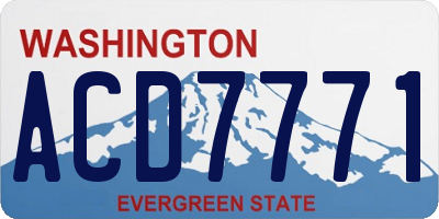 WA license plate ACD7771