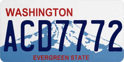 WA license plate ACD7772