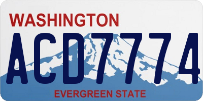 WA license plate ACD7774