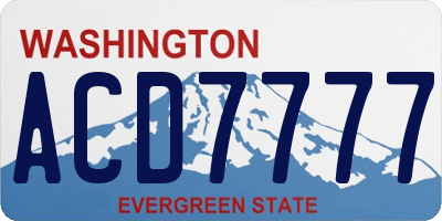 WA license plate ACD7777