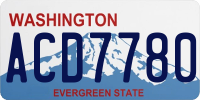 WA license plate ACD7780