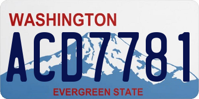 WA license plate ACD7781
