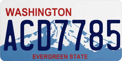 WA license plate ACD7785