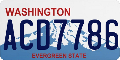 WA license plate ACD7786