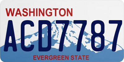 WA license plate ACD7787
