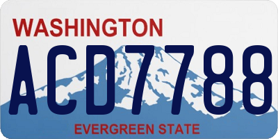 WA license plate ACD7788