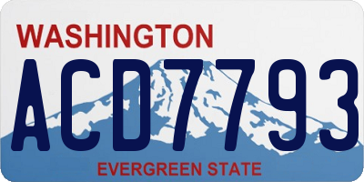 WA license plate ACD7793
