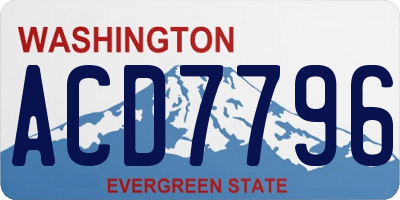 WA license plate ACD7796