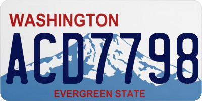 WA license plate ACD7798