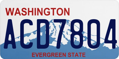 WA license plate ACD7804