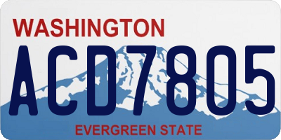 WA license plate ACD7805