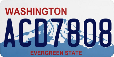 WA license plate ACD7808