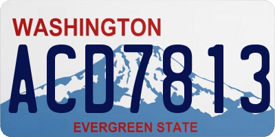 WA license plate ACD7813