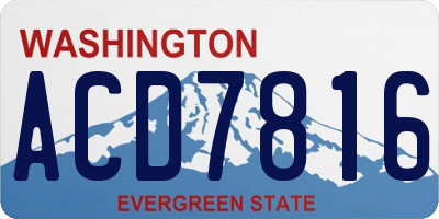 WA license plate ACD7816
