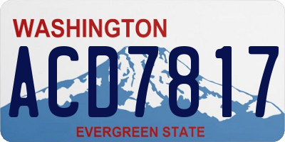 WA license plate ACD7817