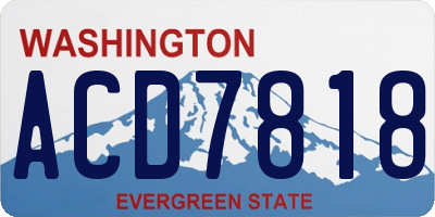 WA license plate ACD7818