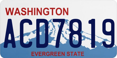 WA license plate ACD7819