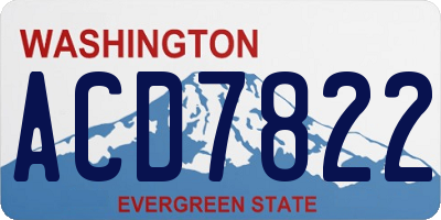 WA license plate ACD7822