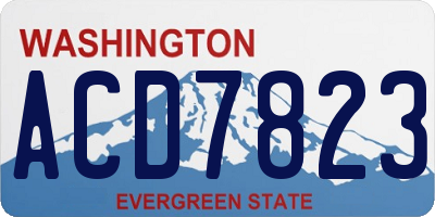 WA license plate ACD7823