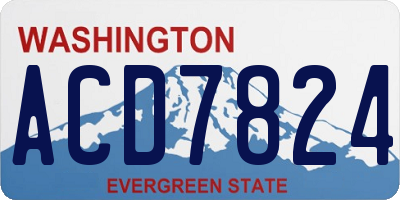 WA license plate ACD7824