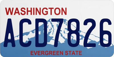 WA license plate ACD7826