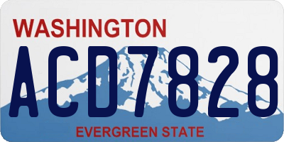 WA license plate ACD7828