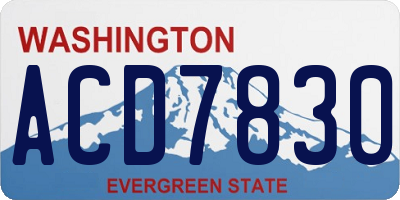WA license plate ACD7830
