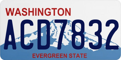 WA license plate ACD7832