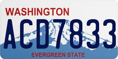 WA license plate ACD7833