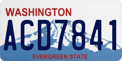 WA license plate ACD7841