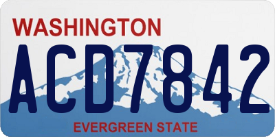 WA license plate ACD7842